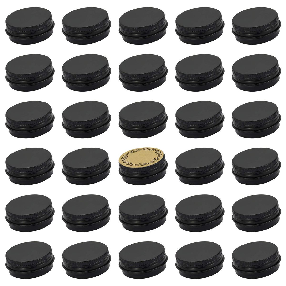 Art Secret 0.5 oz black tin jar with screw-top lid for mess-free storage.