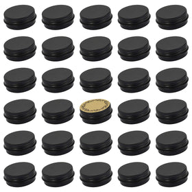 Art Secret 0.5 oz black tin jar with screw-top lid for mess-free storage.