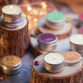 Art Secret sturdy tins are great for mini candles and lip balms.