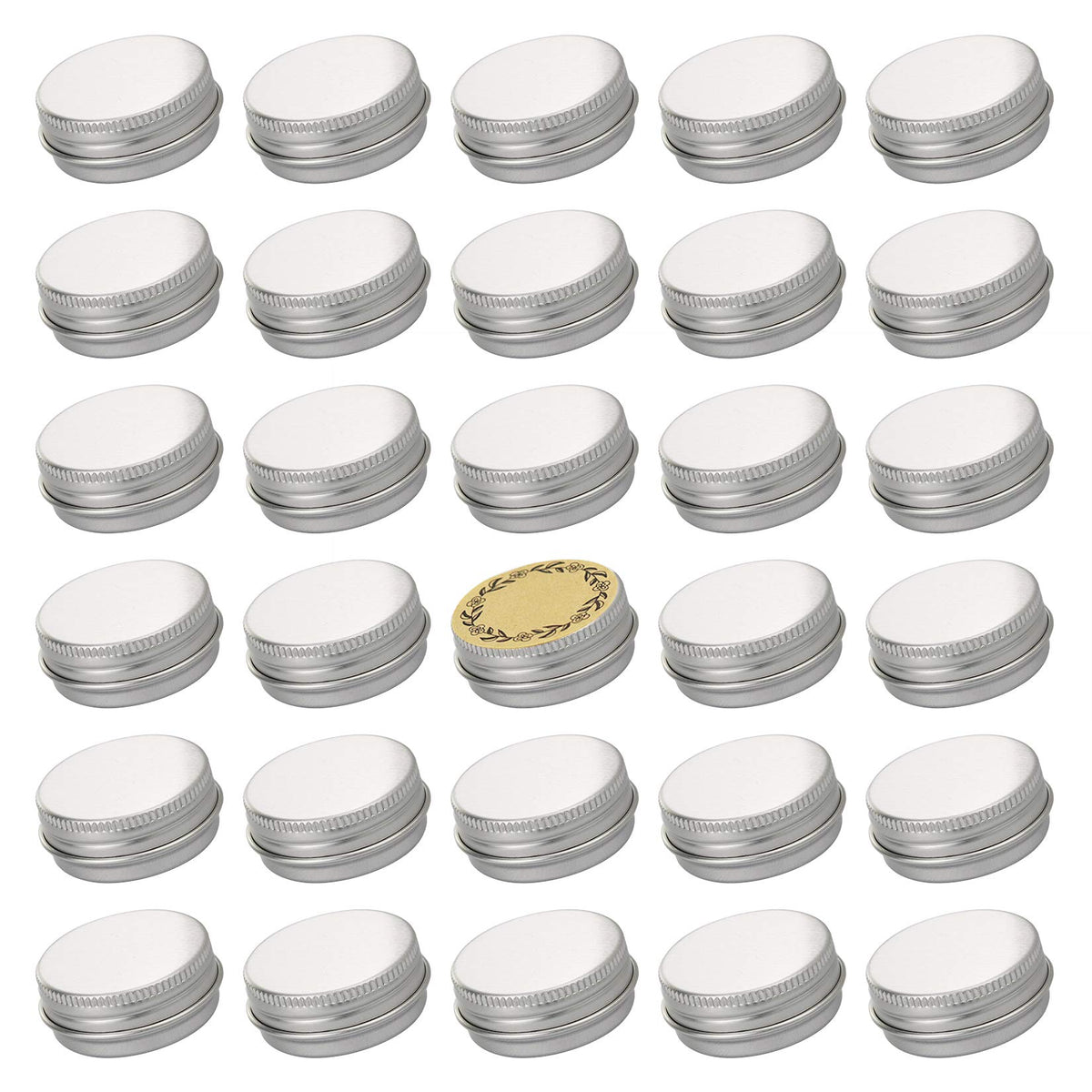 Art Secret silver screw-top tin jar with 0.5 oz capacity for easy storage.