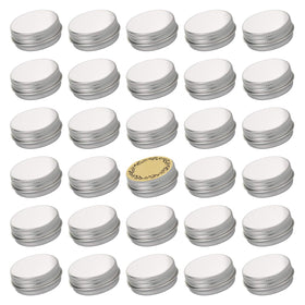 Art Secret silver screw-top tin jar with 0.5 oz capacity for easy storage.