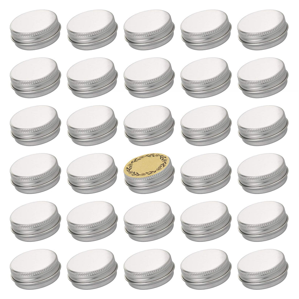 Art Secret silver screw-top tin jar with 0.5 oz capacity for easy storage.