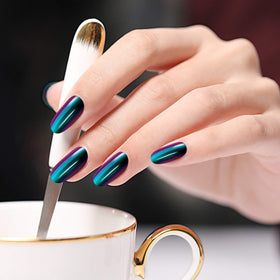 Artdone Chrome powder metallic glow for sleek nail finishes.