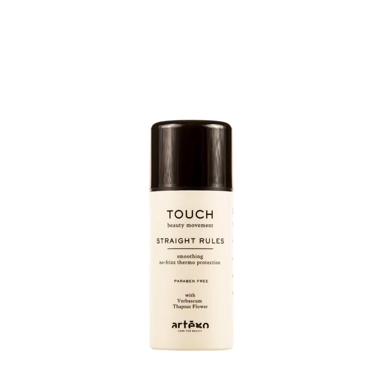 Artego Touch Straight Rules Anti-Frizz Cream bottle ready for styling, smooth finish.