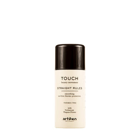 Artego Touch Straight Rules Anti-Frizz Cream bottle ready for styling, smooth finish.