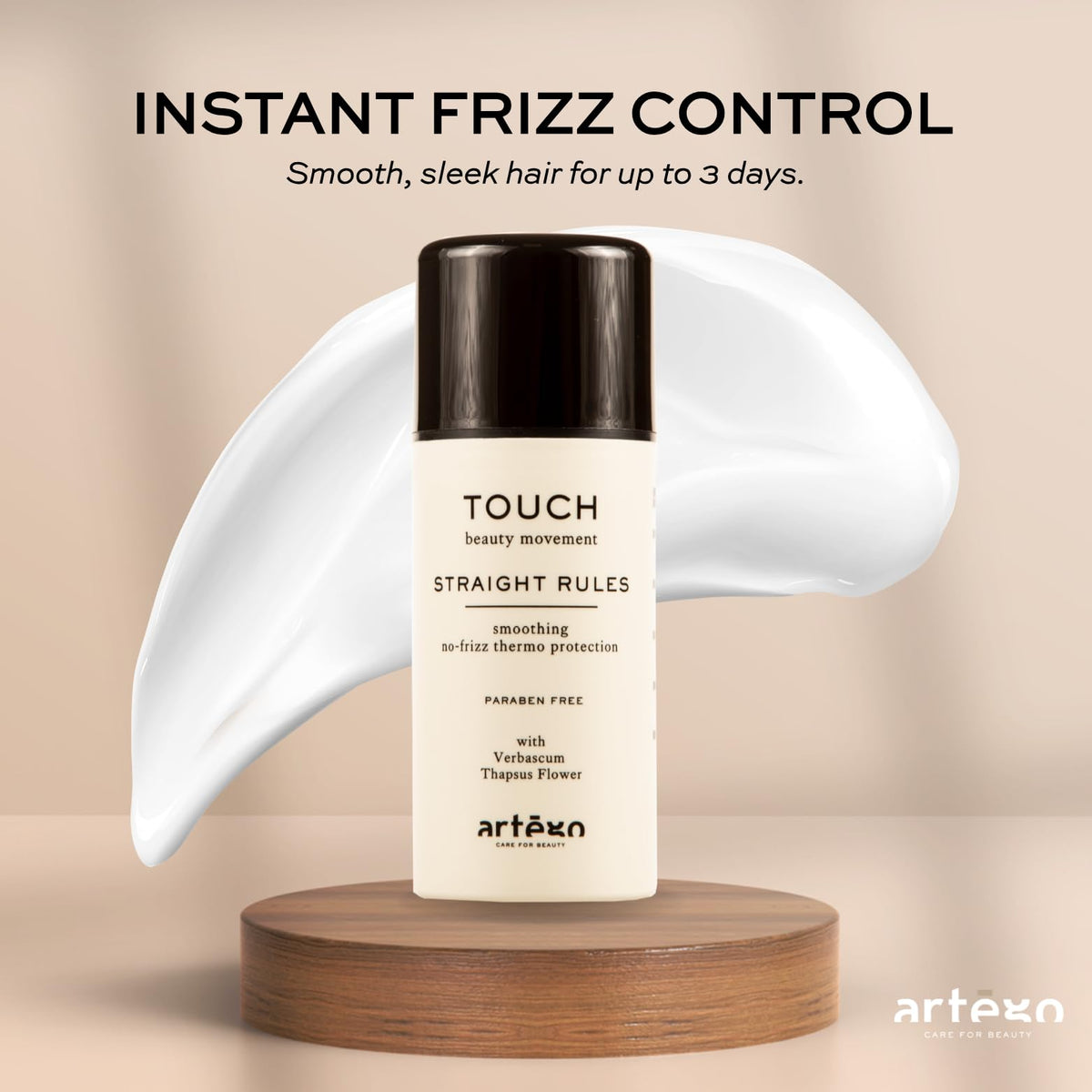 Pump-dispense action of Artego cream for easy application and even distribution.