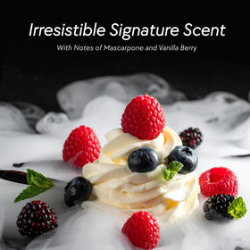 Luxurious fragrance cue from Mascarpone and Vanilla Berry lingering after use.