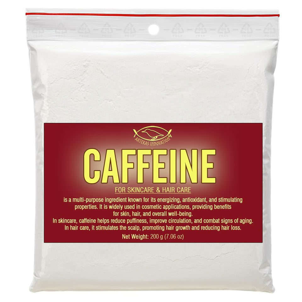 Artekas Innovation Caffeine bottle front, convenient for at-home DIY cosmetic formulations.