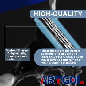 Artgol blue razor blades for men with premium feel