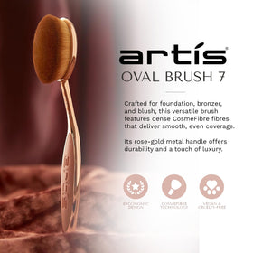 Artis Elite Oval 7 Blonde Brush ergonomic handle enables precise control.