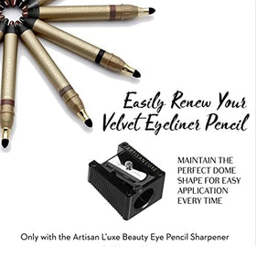 Dome-tip application detail from Artisan L'uxe eyeliner for quick definition.