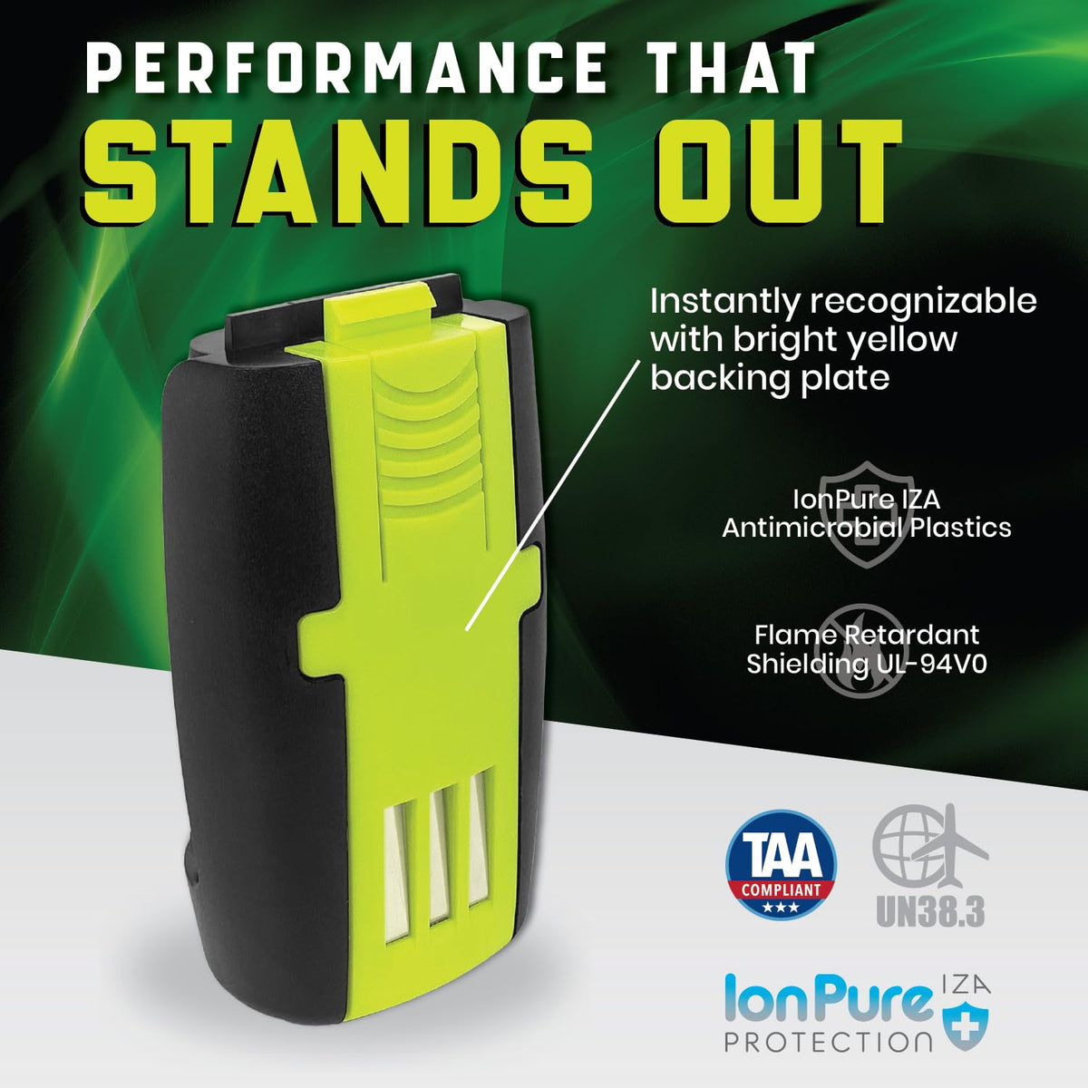 Artisan Power battery in use with Supra ZR II clipping for travel-ready power