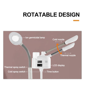 Artist hand cold steam nozzle provides soothing cooling after cleansing.