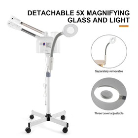 Artist hand height-adjustable steamer adapts to different workspaces.