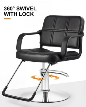 Artist hand hydraulic barber chair high-density foam cushion contours to the body.
