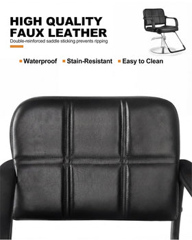 Artist hand hydraulic barber chair footrest adding stability and comfort.