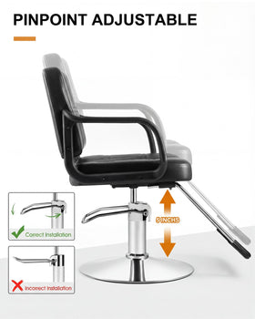 Artist hand hydraulic barber chair pump mechanism enabling height adjustment.