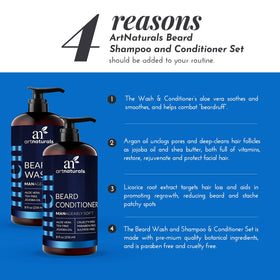 Artnaturals Grooming routine scene with beard care products for daily use
