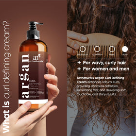 ArtNaturals curl-defining-cream applied to damp hair for defined waves