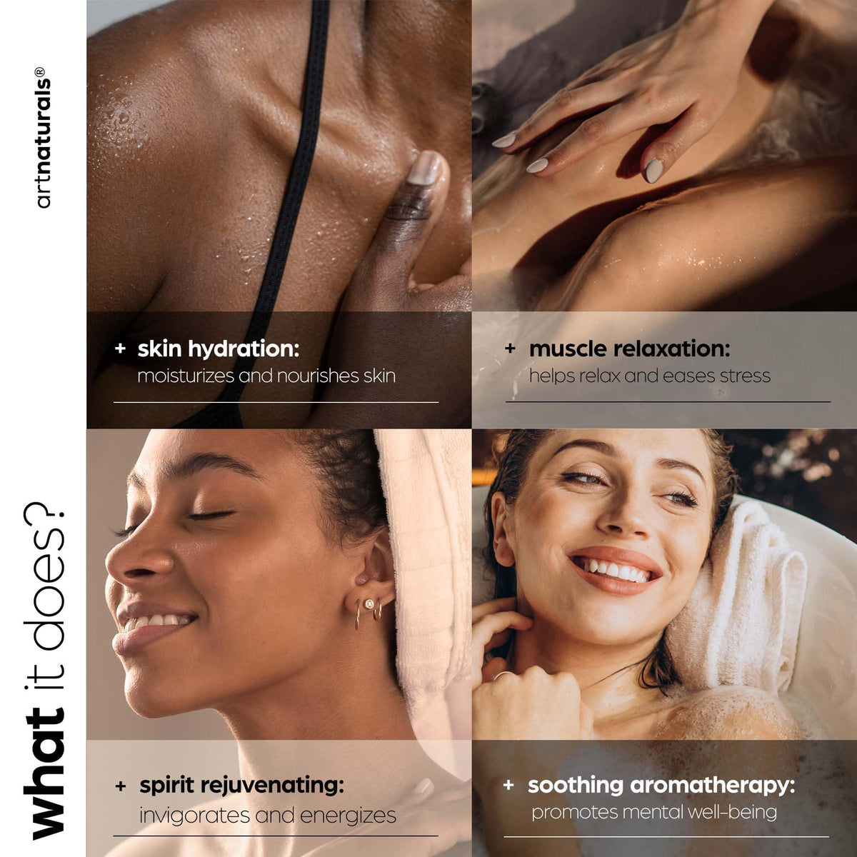 Natural ingredients like shea and cocoa butter in Artnaturals bombs