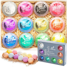 Artnaturals gift set box with 12 bath bombs for a spa-like bath