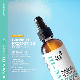 Artnaturals application scene shows detangling and smooth hair after use.