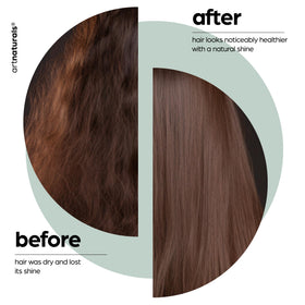 Artnaturals Tea Tree Conditioner on shelf after use hair shine.