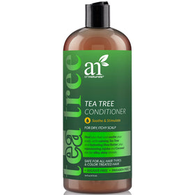 Artnaturals Tea Tree Conditioner bottle emphasizing sulfate-free formula for sensitive scalps.