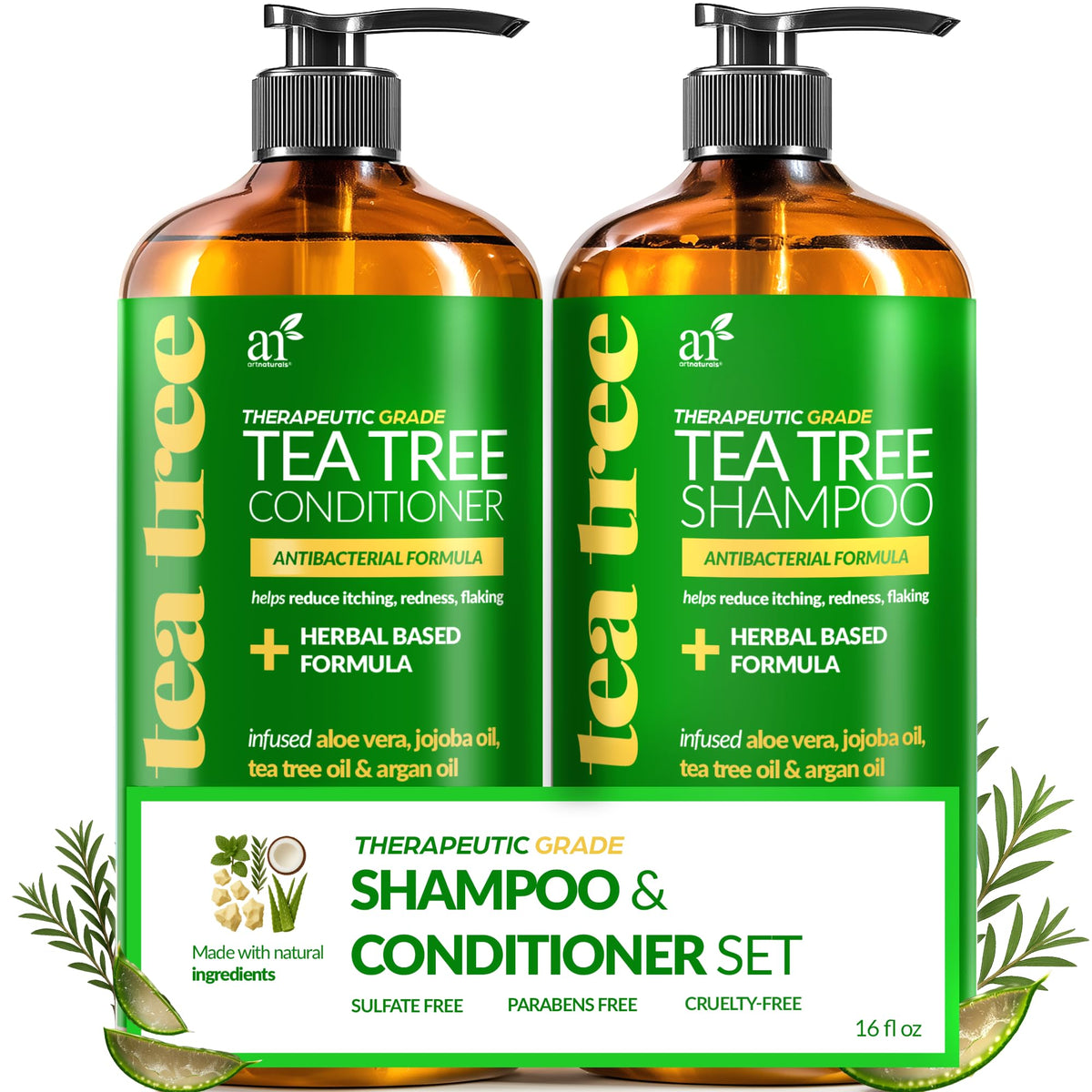 ArtNaturals Tea Tree Shampoo bottle for deep scalp cleansing