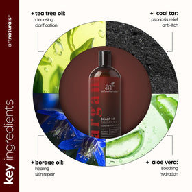 ArtNaturals Therapeutic Argan Shampoo application scene shows scalp cleansing