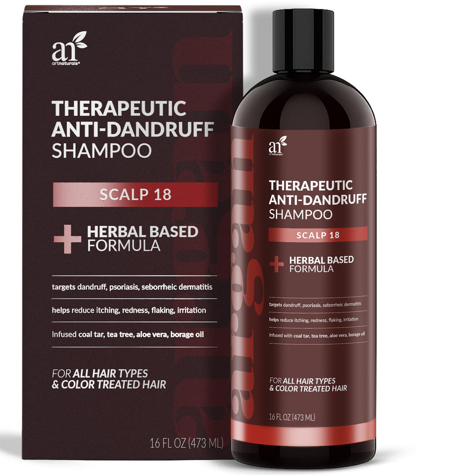 ArtNaturals Therapeutic Argan Shampoo bottle pour, soothing flaky scalp