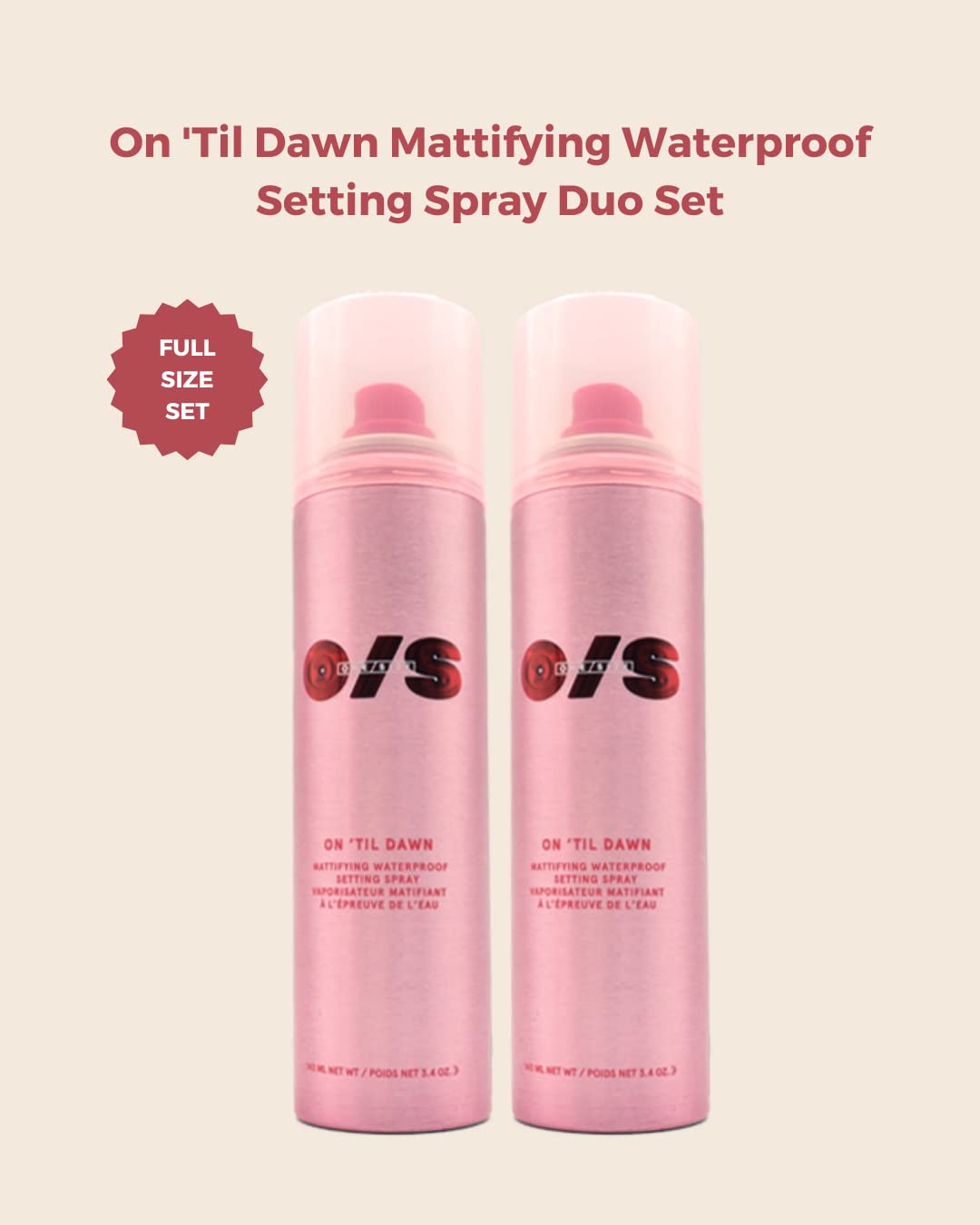ARTSTAR setting spray duo closeup reveals clear matte formula for makeup hold.