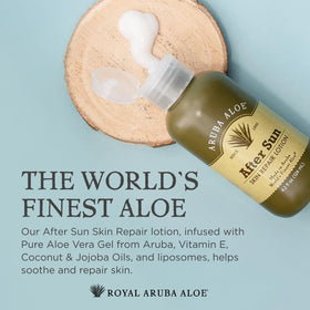 Close-up of Aruba Aloe lotion being rubbed into the skin for fast absorption.