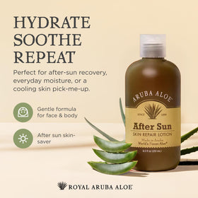 Sun-exposed skin looks refreshed and soft after Aruba Aloe application.