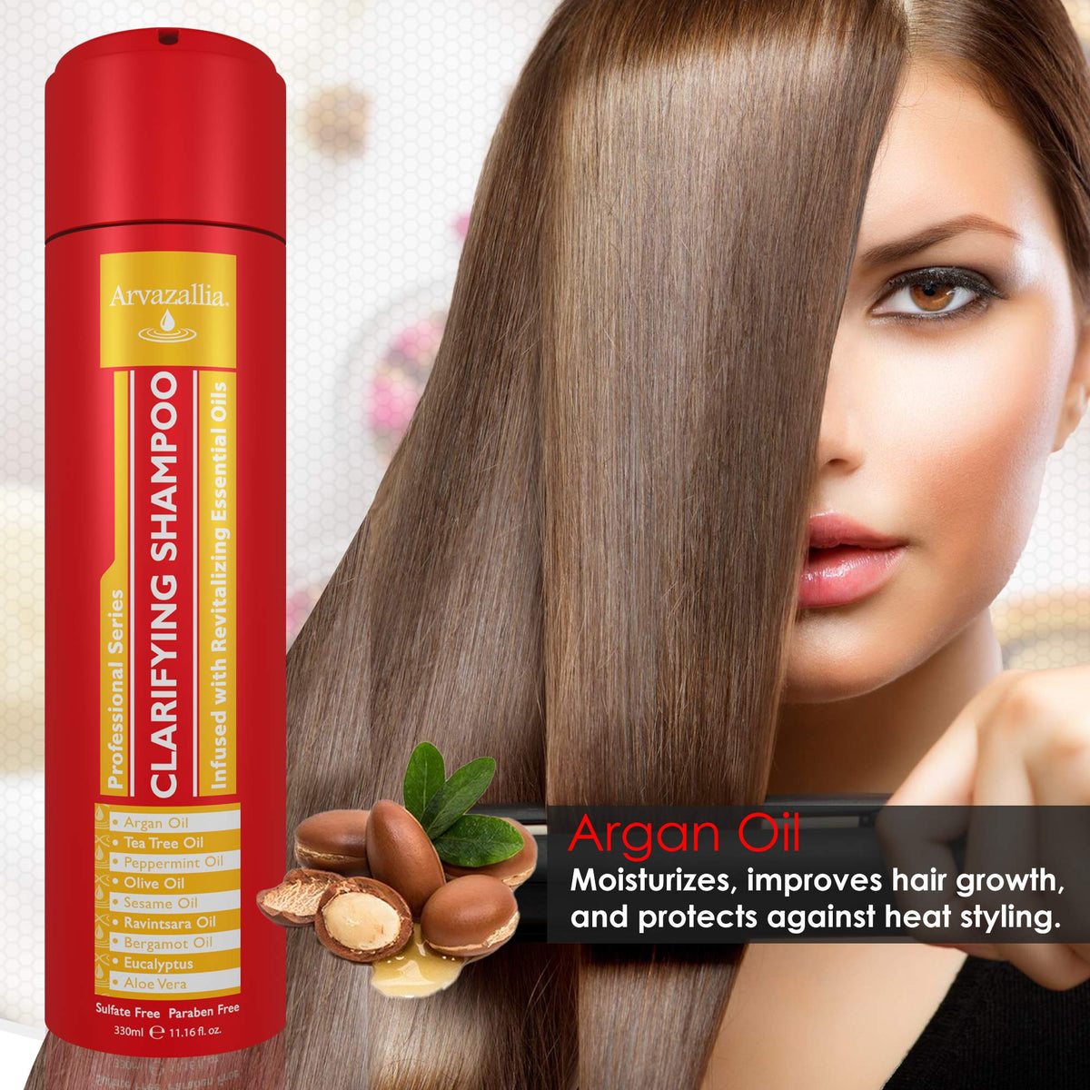 Arvazallia Clarifying Shampoo suitable for all hair types due to gentle formula.