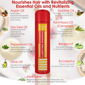 Arvazallia Clarifying Shampoo lather cleansing hair and scalp.