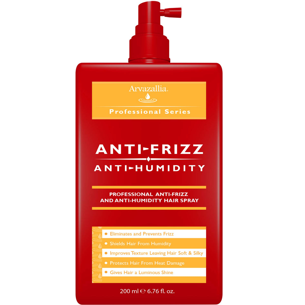 Arvazallia frizz-control bottle pour reduces frizz for smoother hair.
