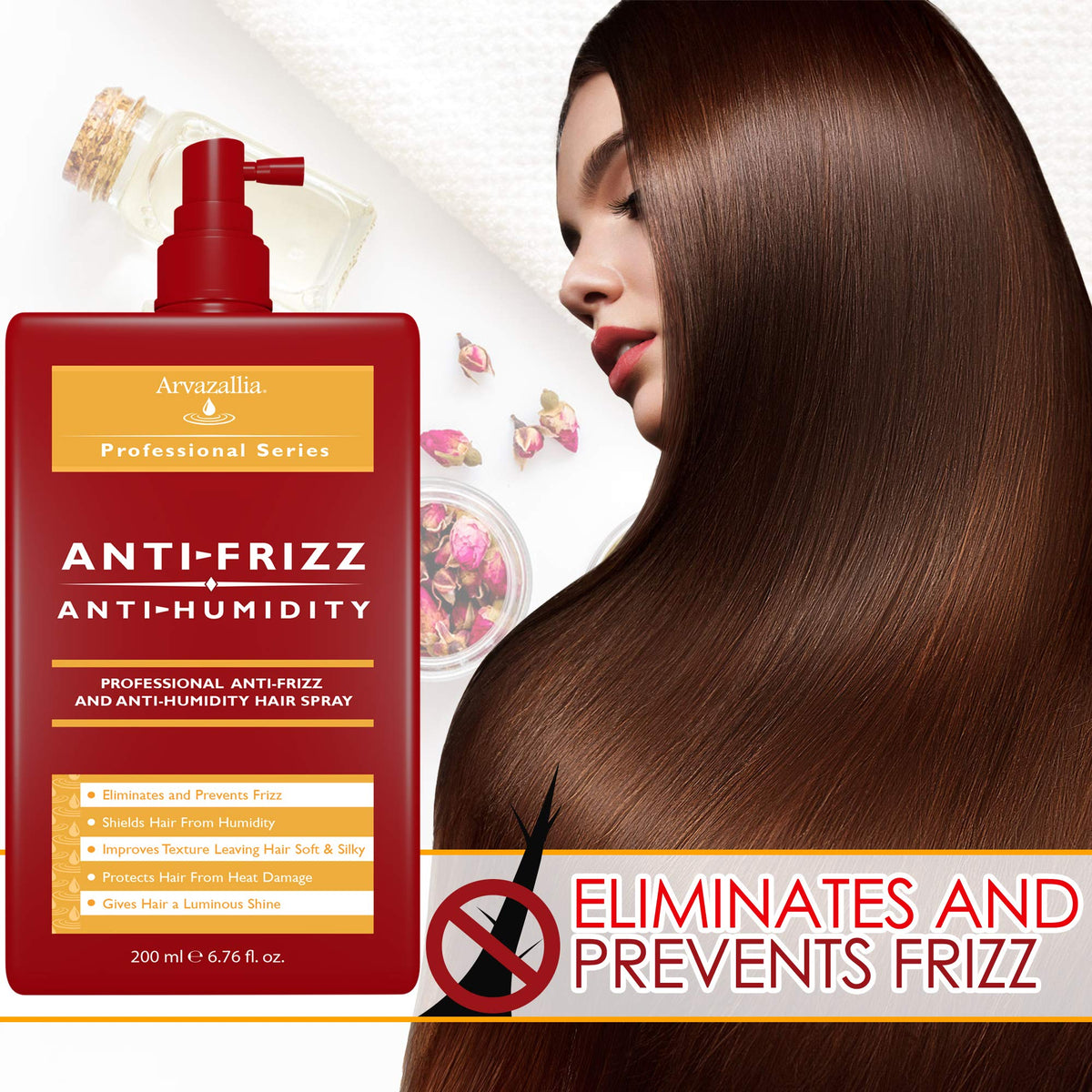 Arvazallia humidity shield bottle blocks humidity to prevent frizz.