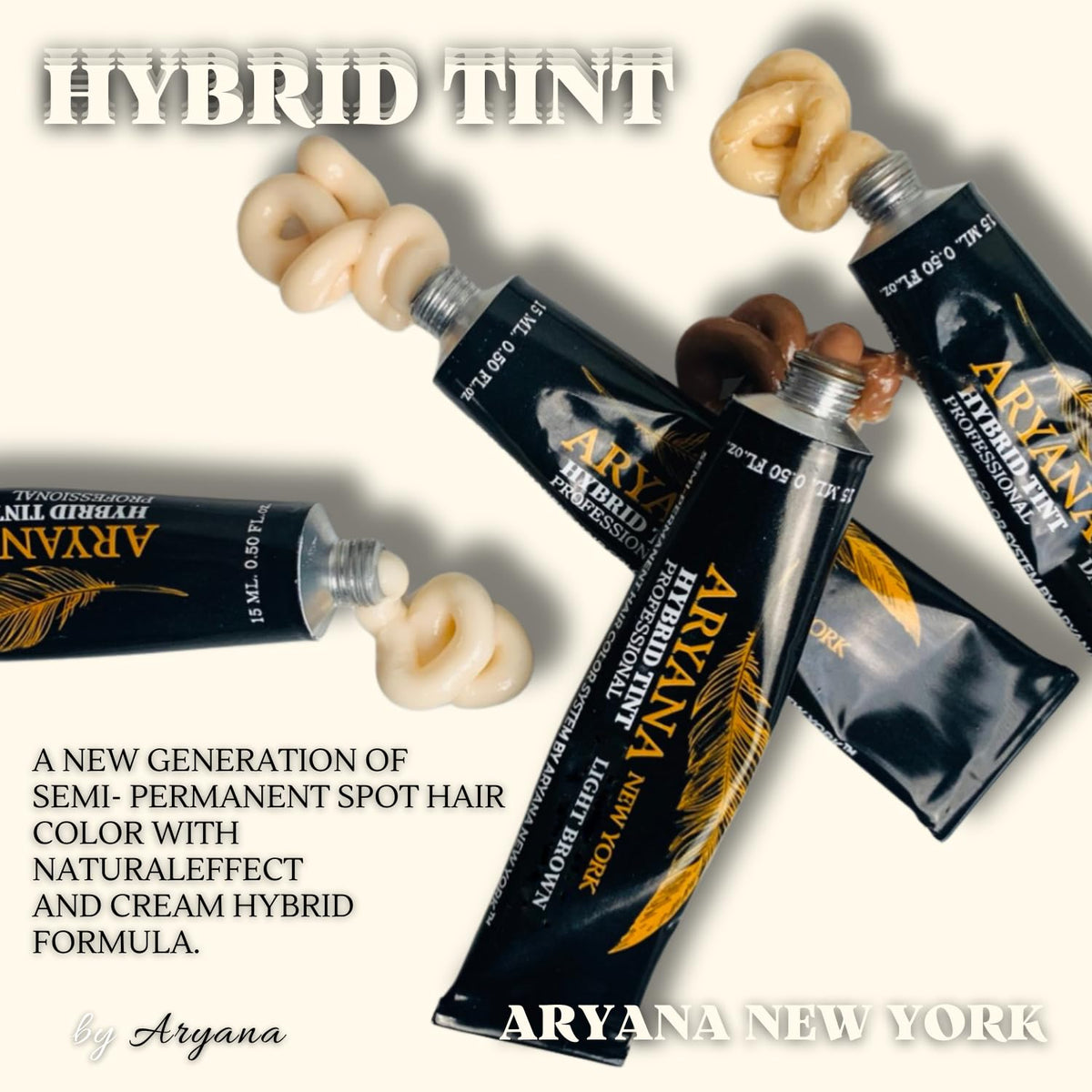 ARYANA NEW YORK Hybrid Color Kit cream color formula for natural medium brown shade.