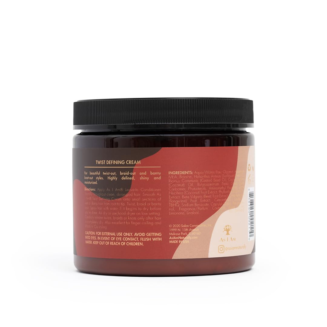 As I Am Twist Defining Cream Red packaging shows compact 3L x 3W x 6H inches.