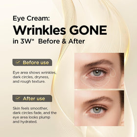 ASAMO eye cream application tap demonstrates gentle, fast absorption around the eye area