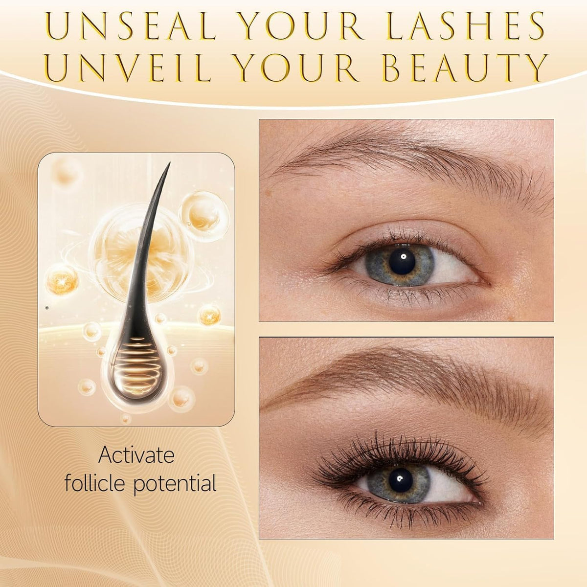 ASAMO eyelash serum outer packaging showcases premium branding.