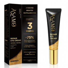 ASAMO retinol eye cream jar front for premium anti aging care and hydration