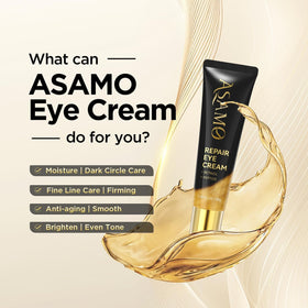 ASAMO retinol eye cream pearling swatch shows creamy texture and smooth application