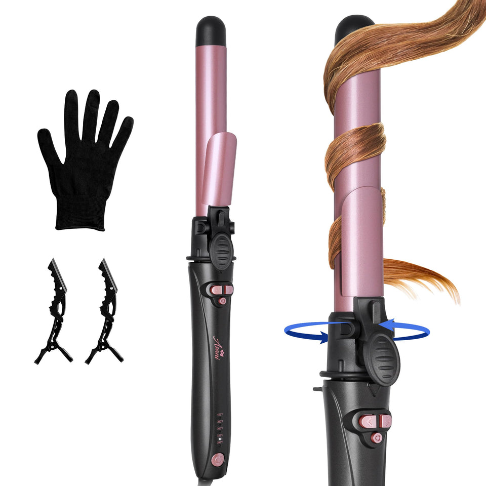 Asani 1-inch rotating curling iron delivering balanced salon-quality curls.