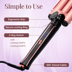 Asani 1.5-inch brush barrel straightens or softly curls hair