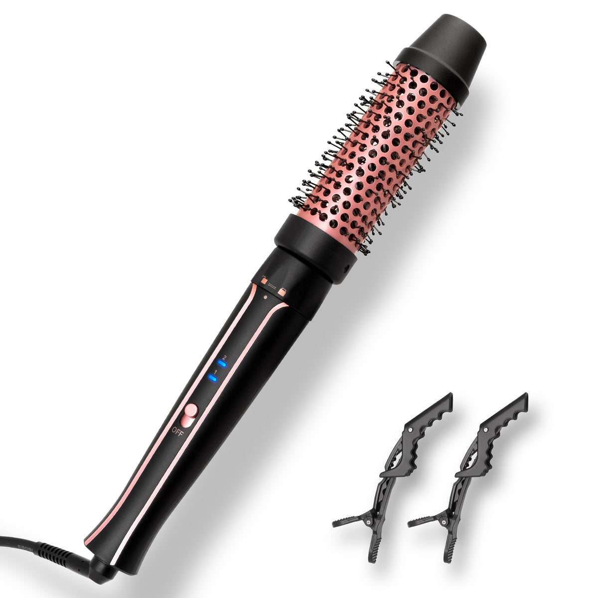 Asani detachable brush head enables versatile styling on the go.