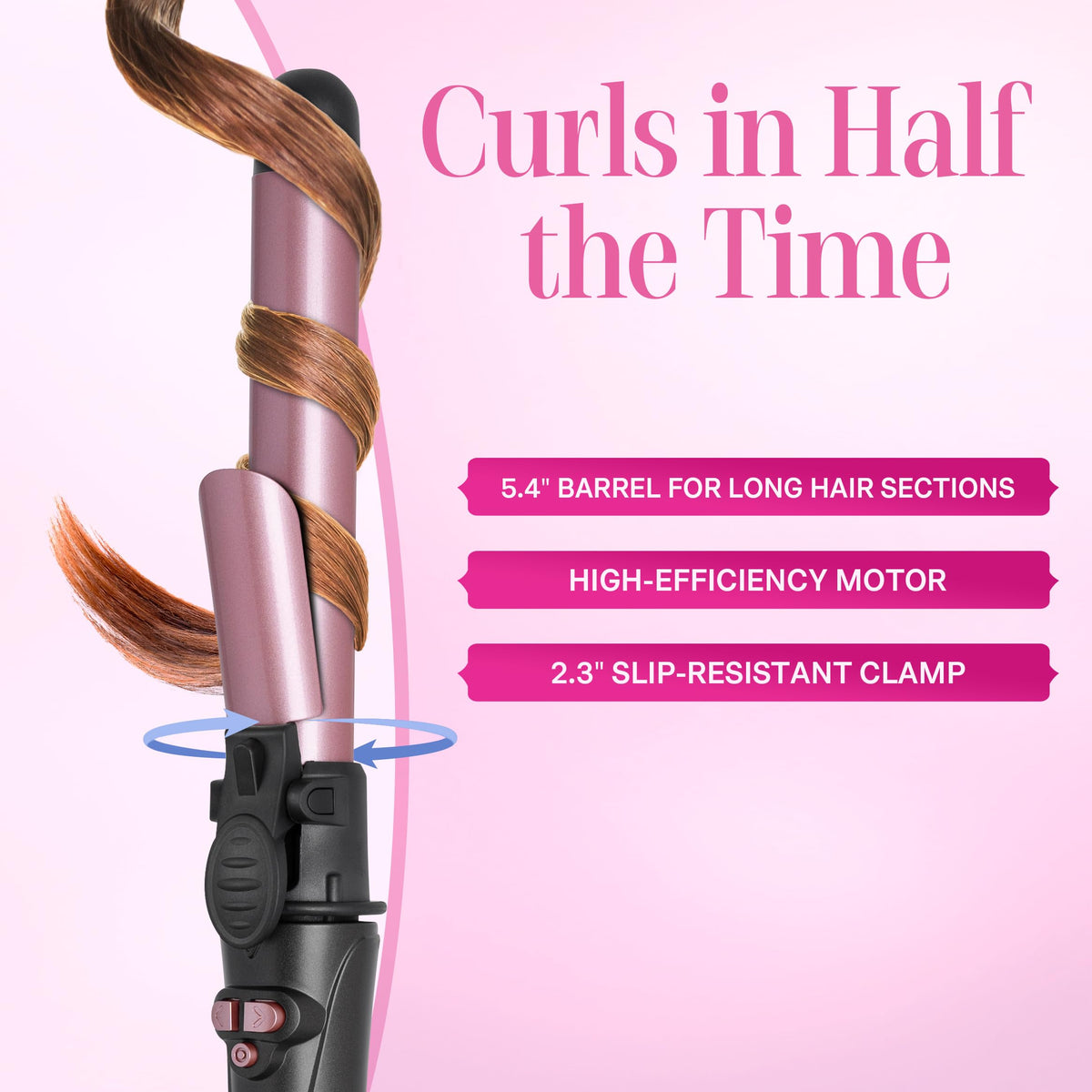 Asani 430°F heat settings customize waves for all hair types.