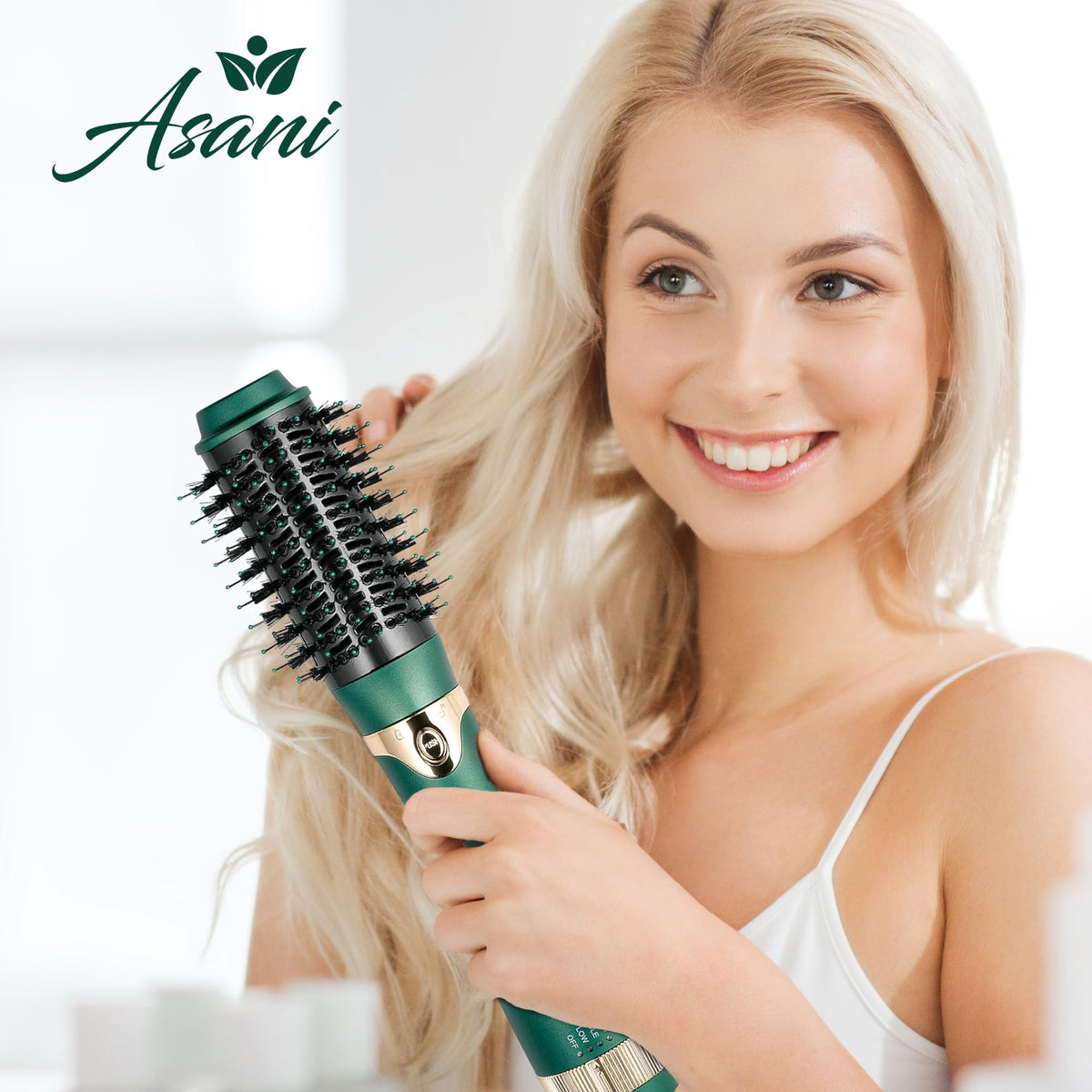 Asani hot air brush ceramic-coated heads deliver even heat and smoother results