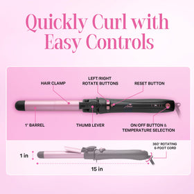 Asani rose-gold curling wand creates durable, glossy beach waves.